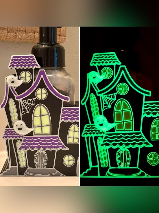 Bath & Body Works Other - GLOW IN THE DARK Haunted House Foaming Soap Holder for Bath & Body Works Bottles
